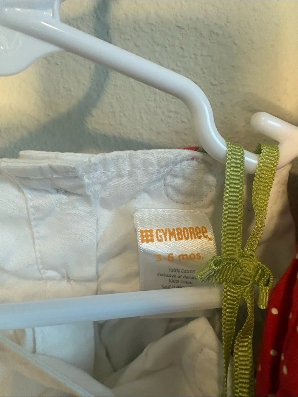 Gymboree White Sundress with Cherry Tie Straps and Red Polka Detail